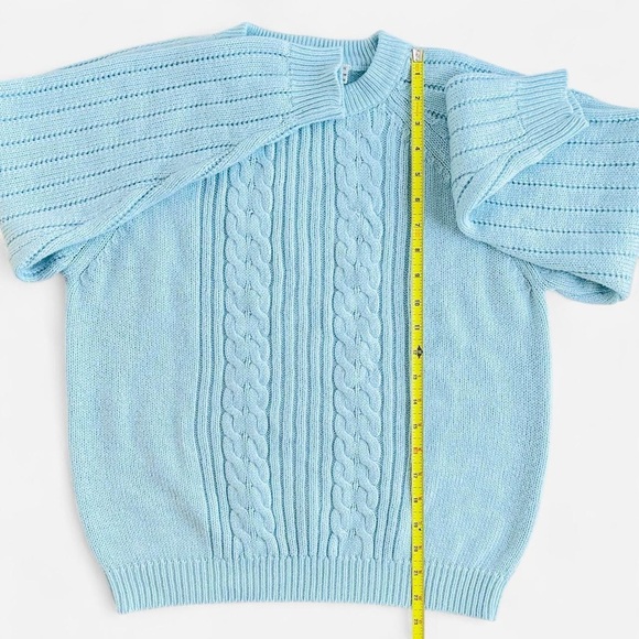 Vintage Prestige Global Pastel Blue Acrylic Knit Sweater - Picture 4 of 5